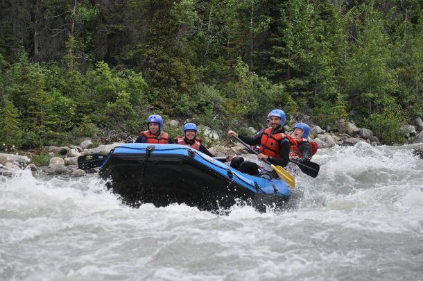 Scouts navigate exciting rapids on the Blanchard River